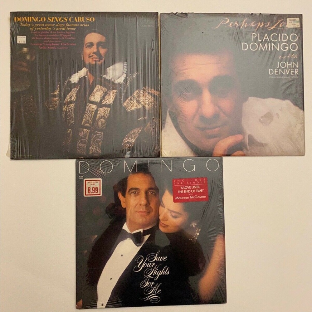 Placido Domingo Sings Caruso Save Your Nights For Me Perhaps Love John Denver LP